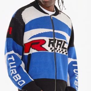 Copper Rivet Blue Racing Sweater Full Zip Size 2XL